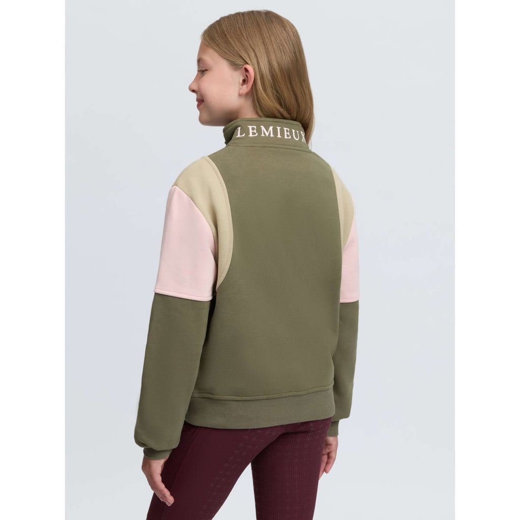 LeMieux Sweater Viola Quarter Zip Kids Willow Green