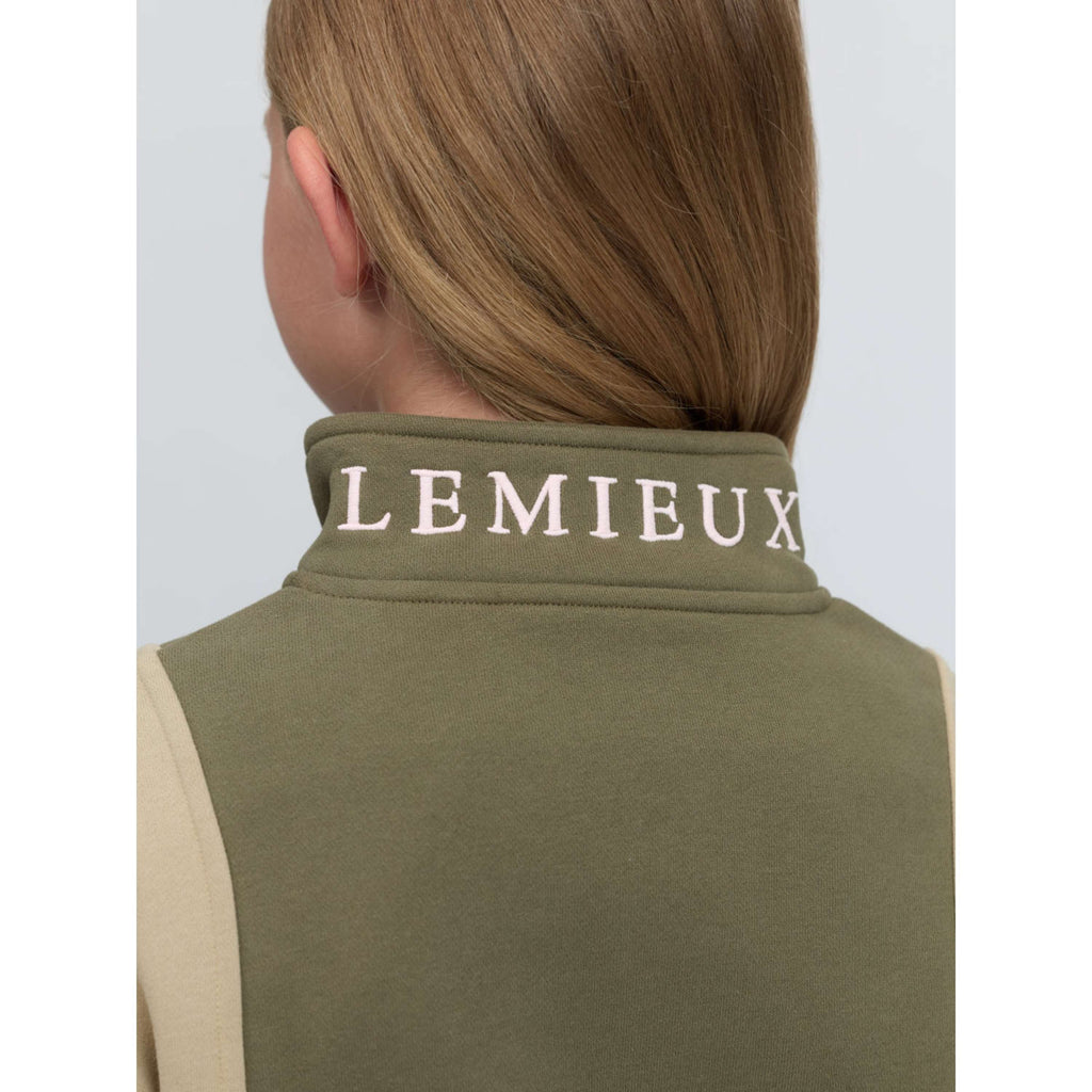 LeMieux Sweater Viola Quarter Zip Kids Willow Green
