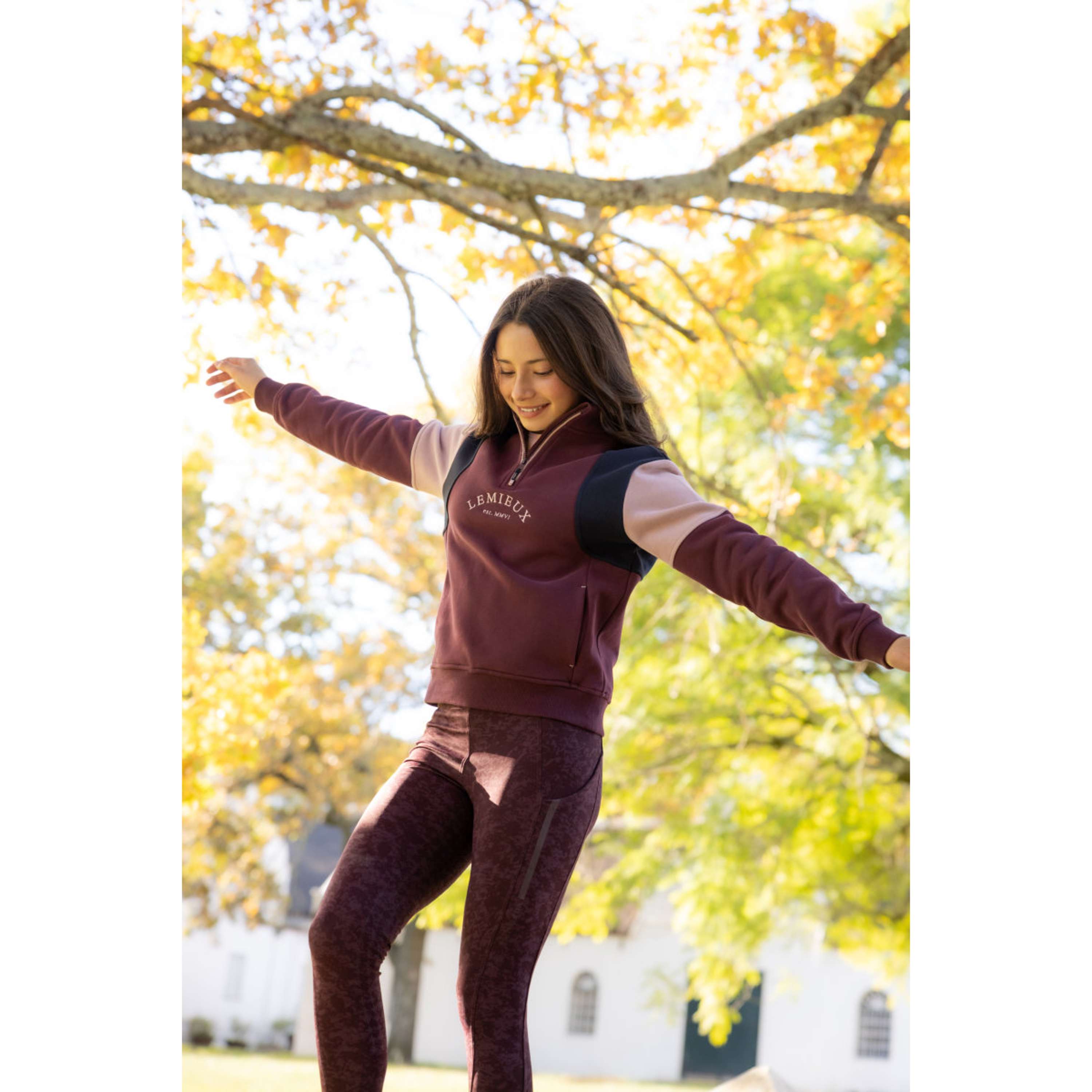 LeMieux Sweater Viola Quarter Zip Kids Bramble