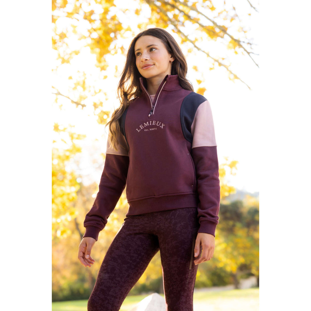 LeMieux Sweater Viola Quarter Zip Kids Bramble