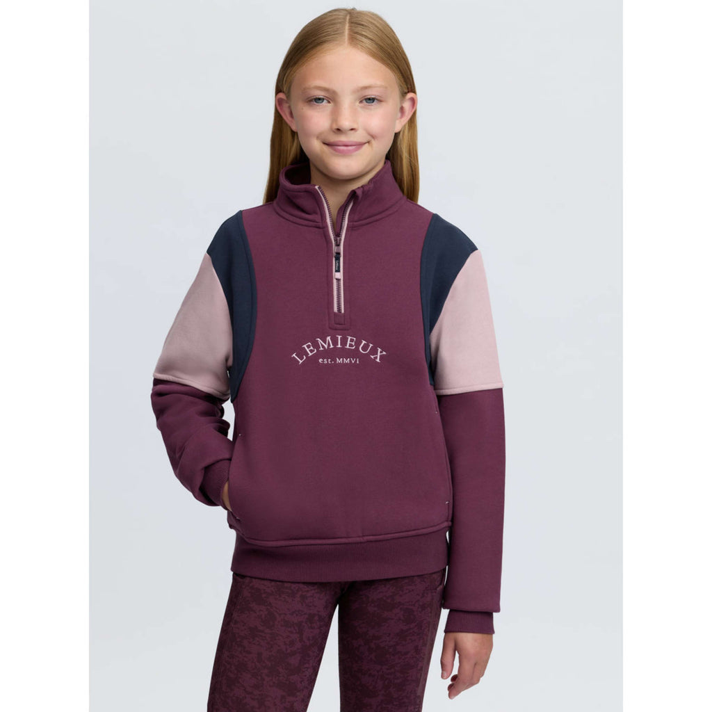 LeMieux Sweater Viola Quarter Zip Kids Bramble