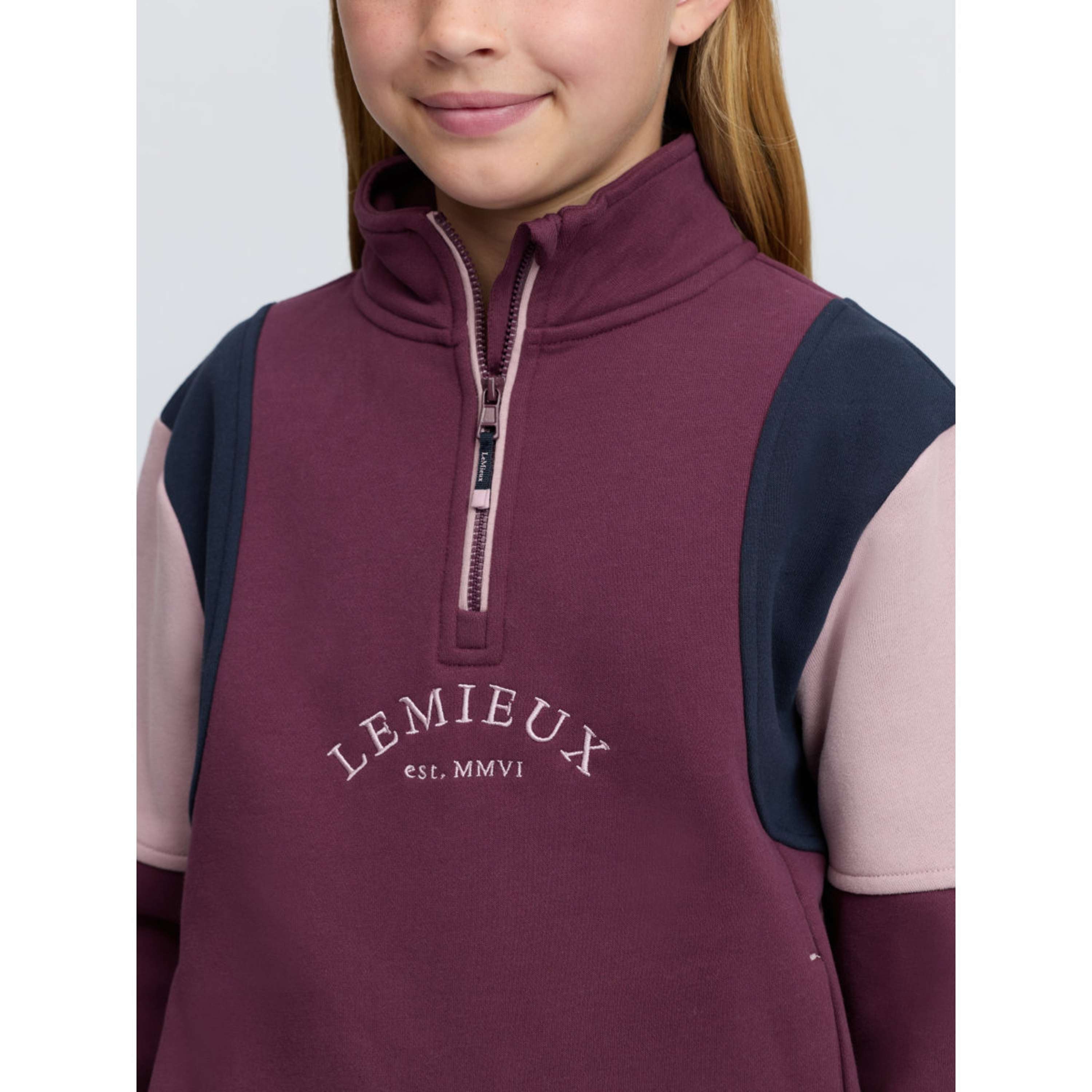 LeMieux Sweater Viola Quarter Zip Kids Bramble