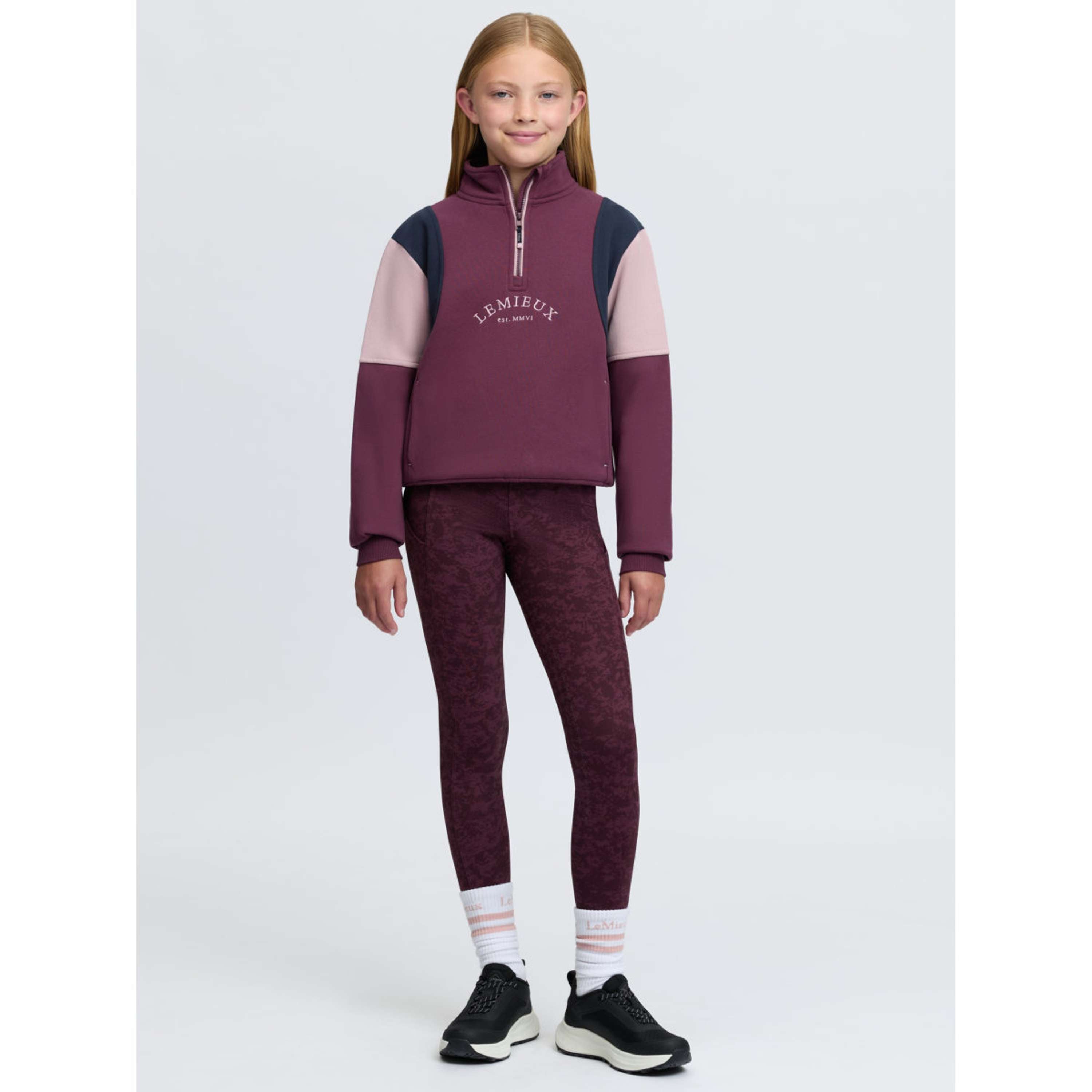 LeMieux Sweater Viola Quarter Zip Kids Bramble