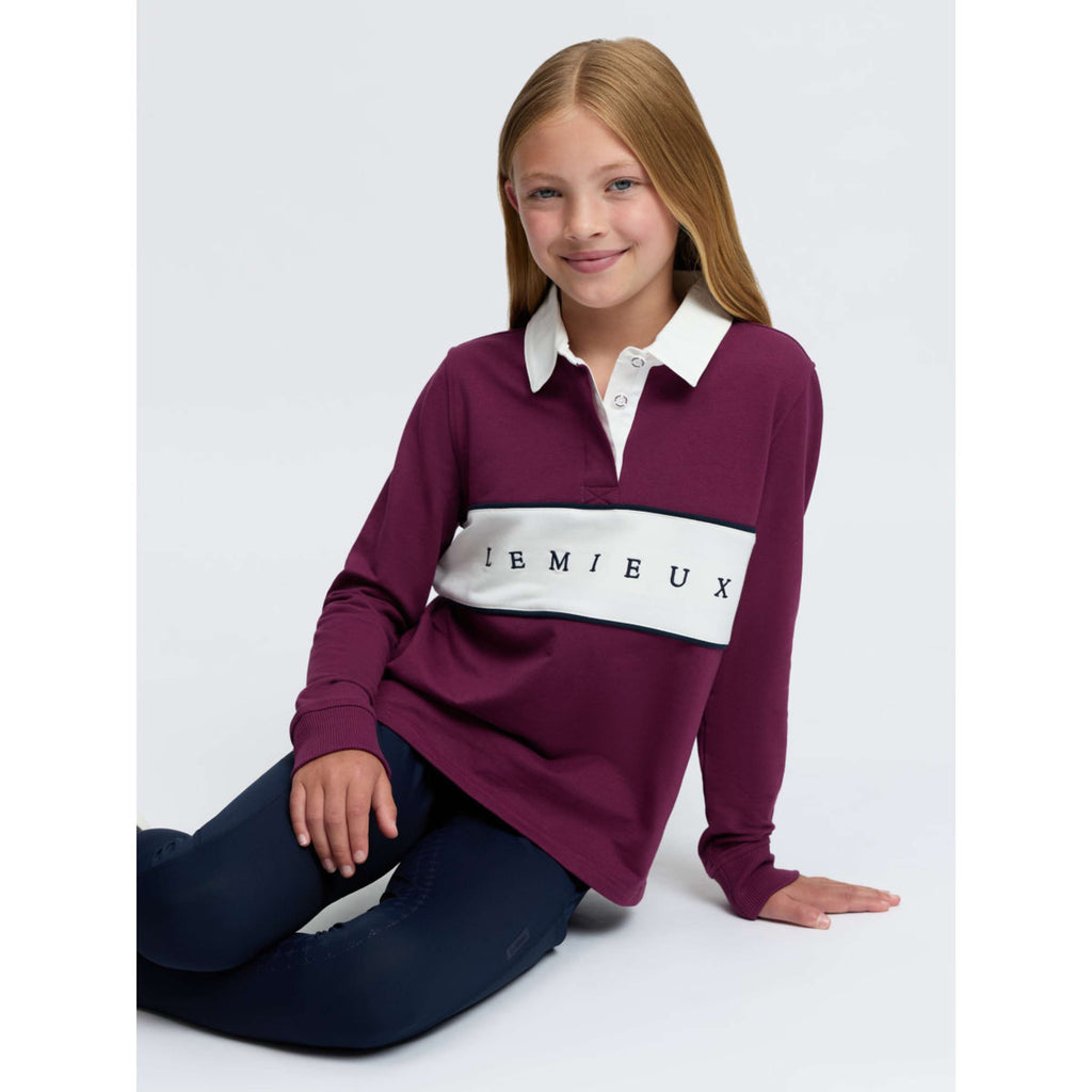 LeMieux Shirt Riley Rugby Kids Long Sleeves Blackberry