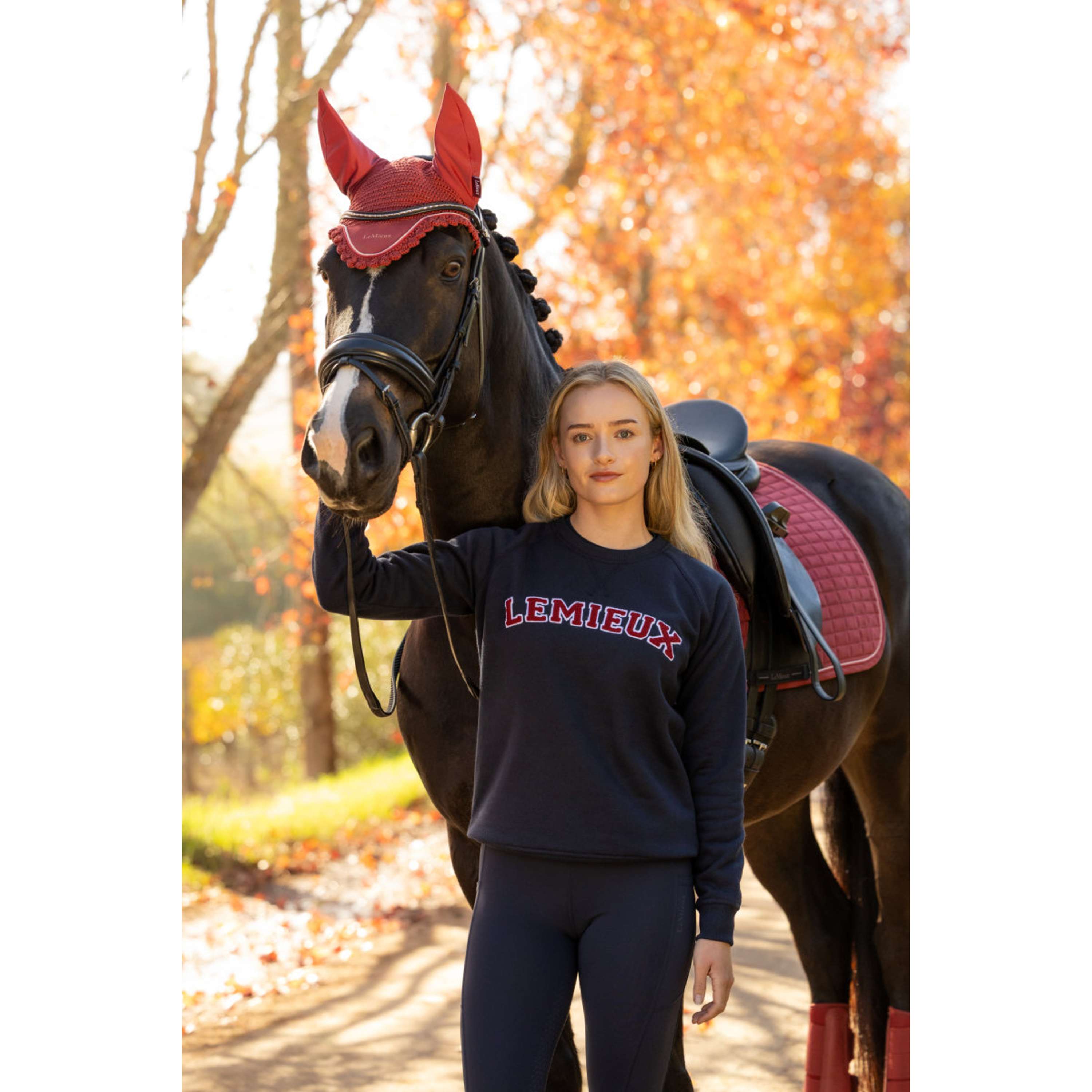 LeMieux Sweater Vida Varsity Crew Neck Navy