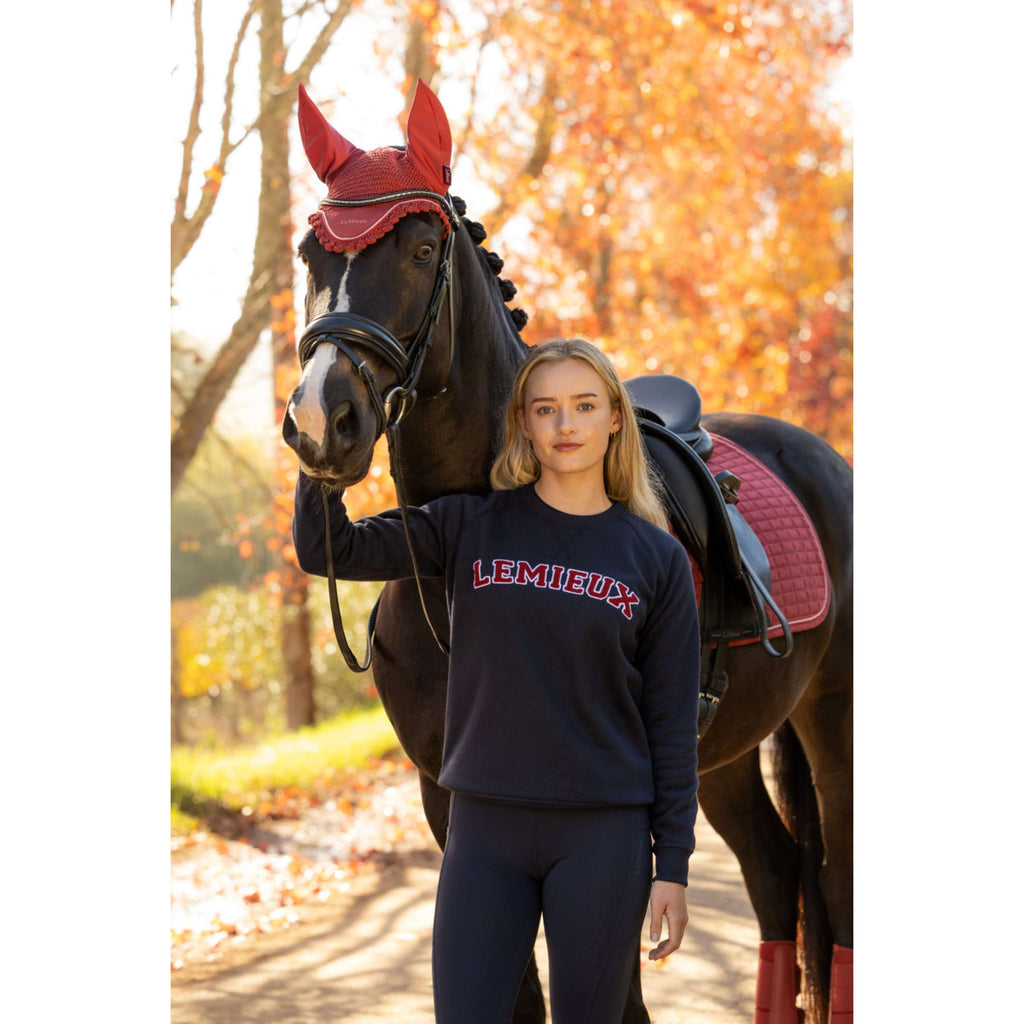 LeMieux Sweater Vida Varsity Crew Neck Navy