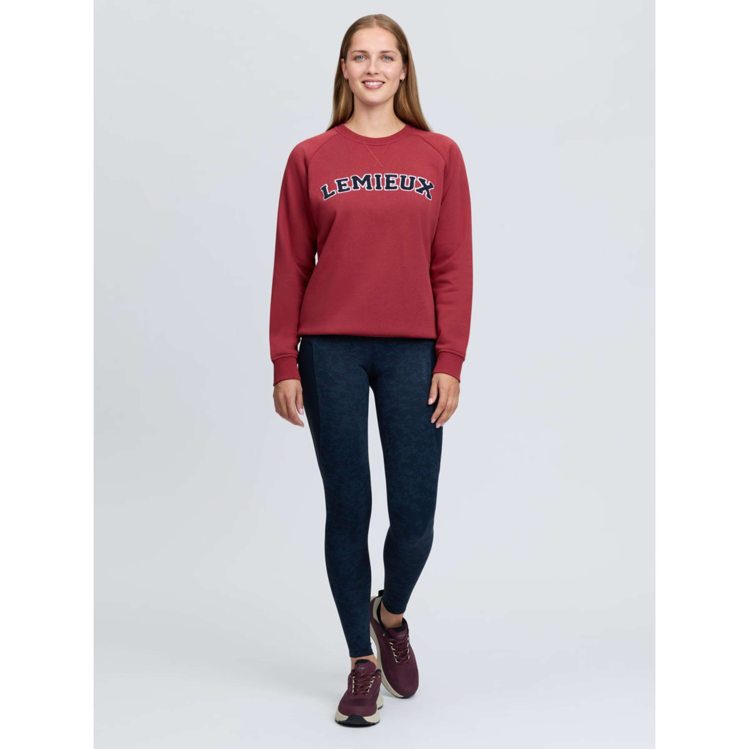 LeMieux Sweater Vida Varsity Crew Neck Russet