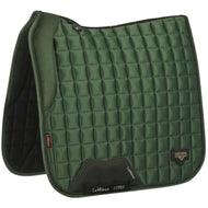 LeMieux Saddlepad Loire Memory Satin Square Dressage Hunter Green