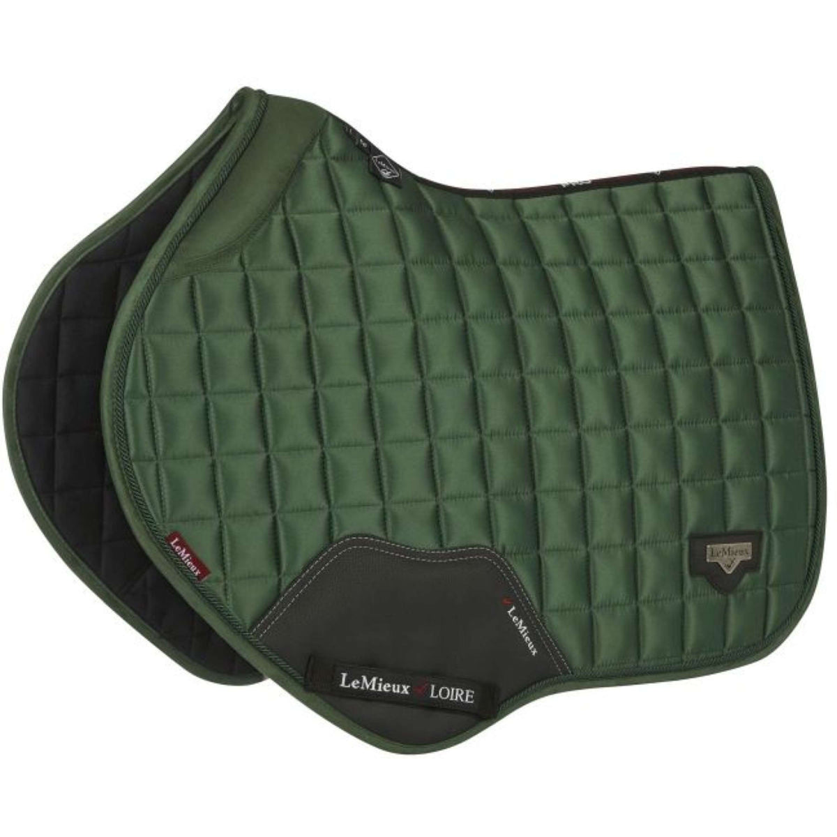 LeMieux Saddlepad Loire Memory Satin Square CC Hunter Green