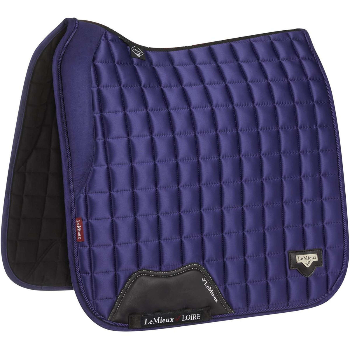 LeMieux Saddlepad Loire Memory Satin Square Dressage Ink Blue