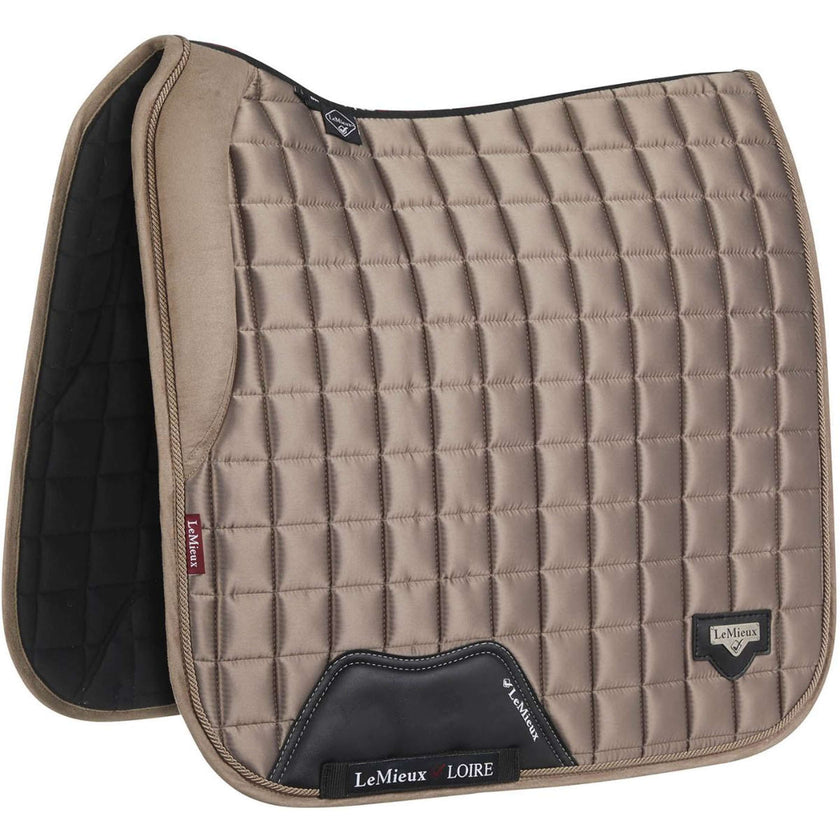 LeMieux Saddlepad Loire Memory Satin Square Dressage Mink