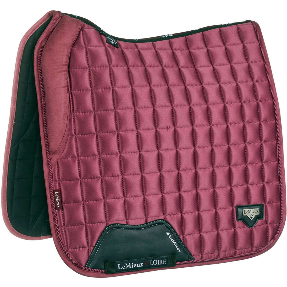 LeMieux Saddlepad Loire Memory Satin Square Dressage French Rose