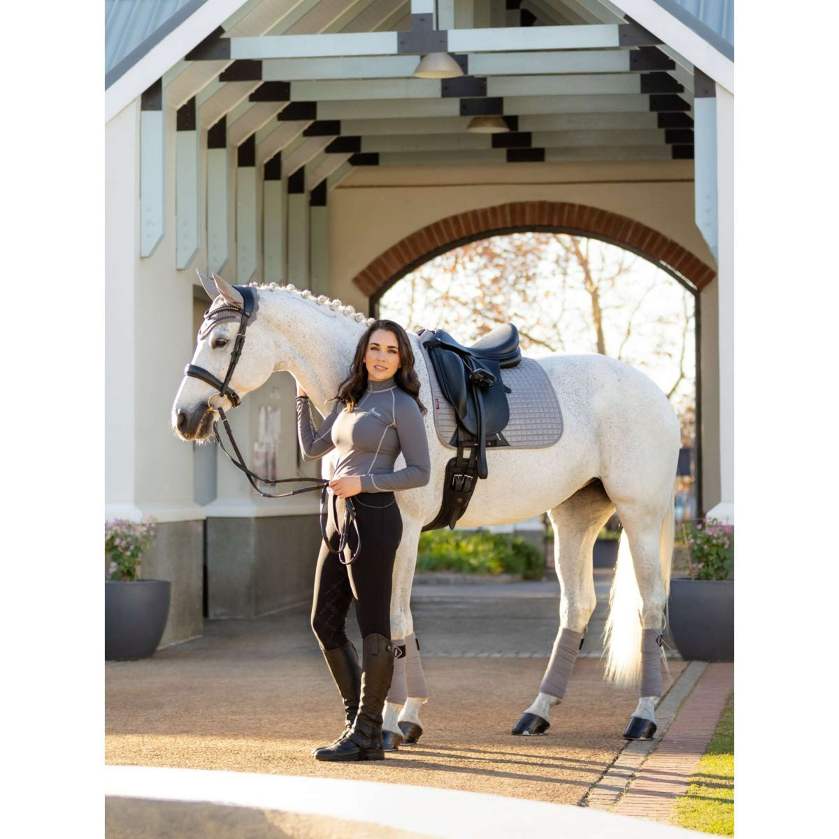 LeMieux Saddlepad Luxury Square Dressage Grey