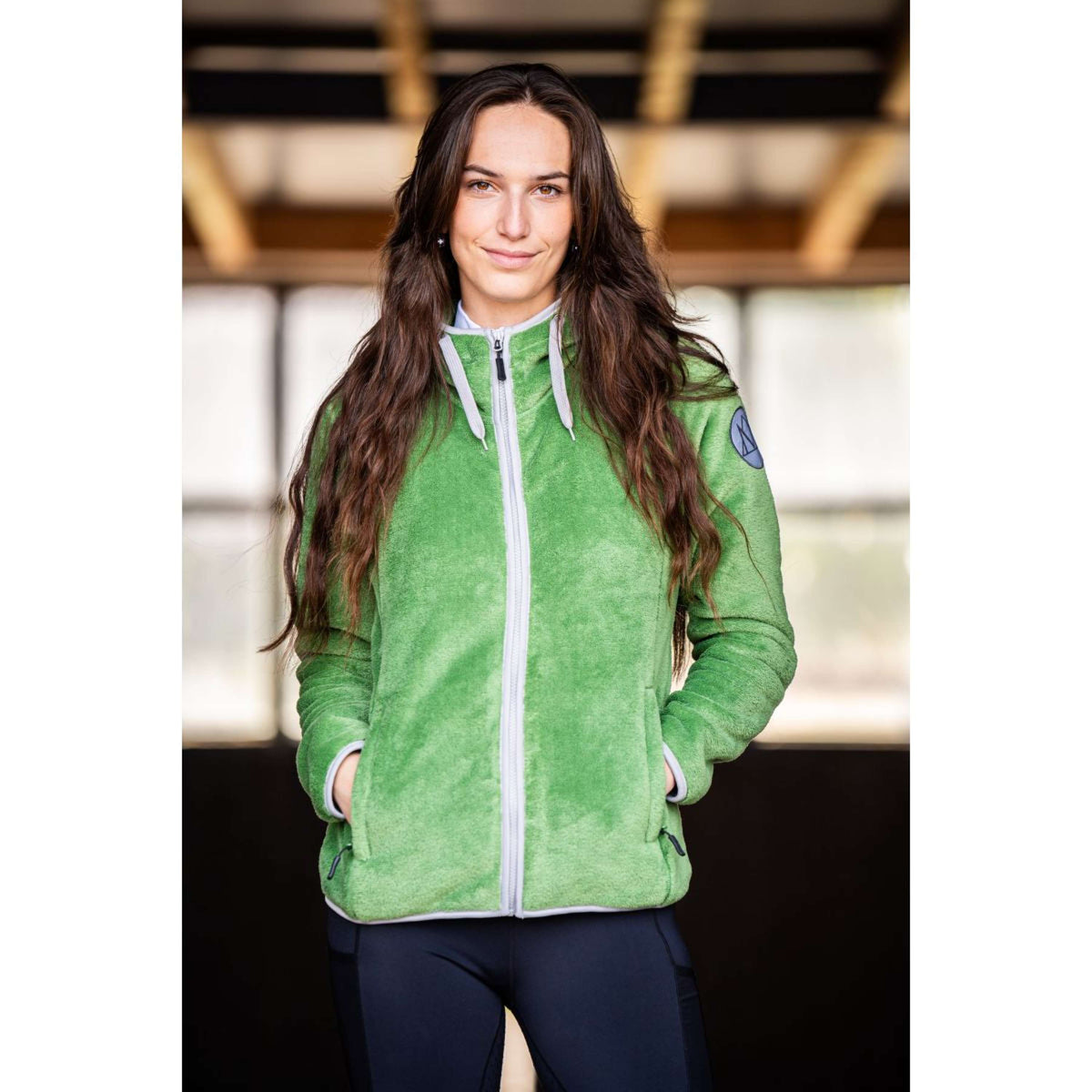 Mountain Horse Zip-Hoodie Fuzzy with a Hood Green