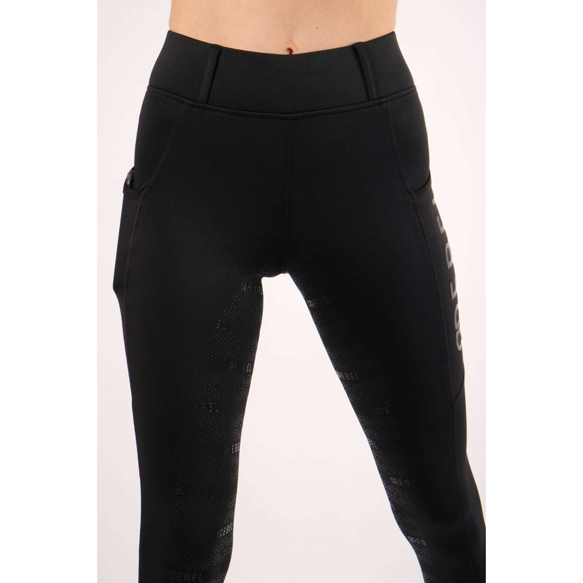 Montar Riding Legging Pull On Rosegold Full Grip Black