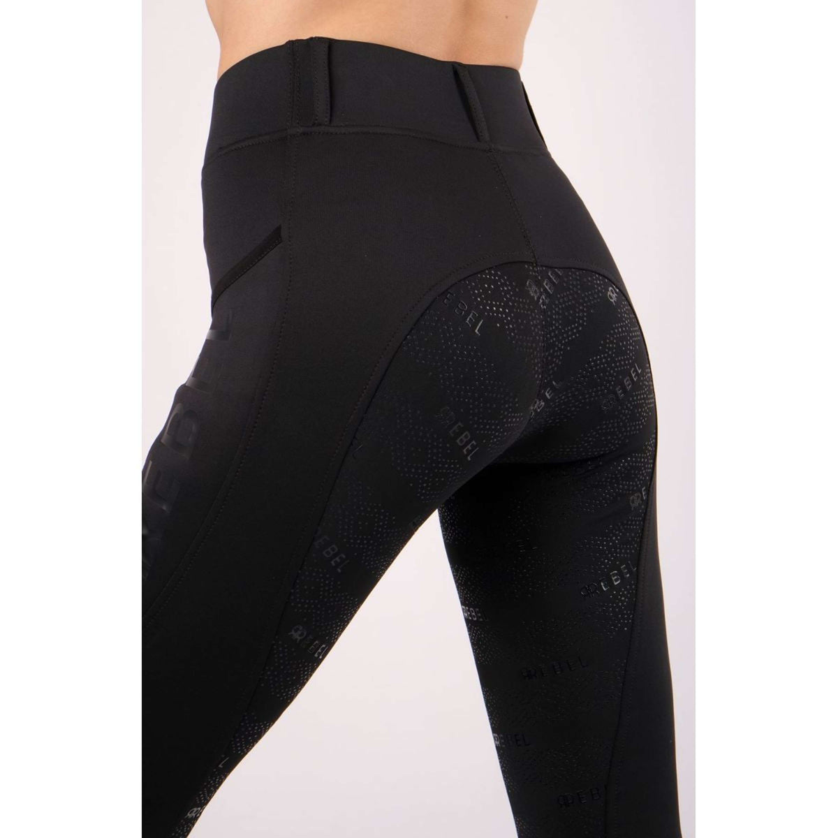 Montar Riding Legging Pull On Rosegold Full Grip Black