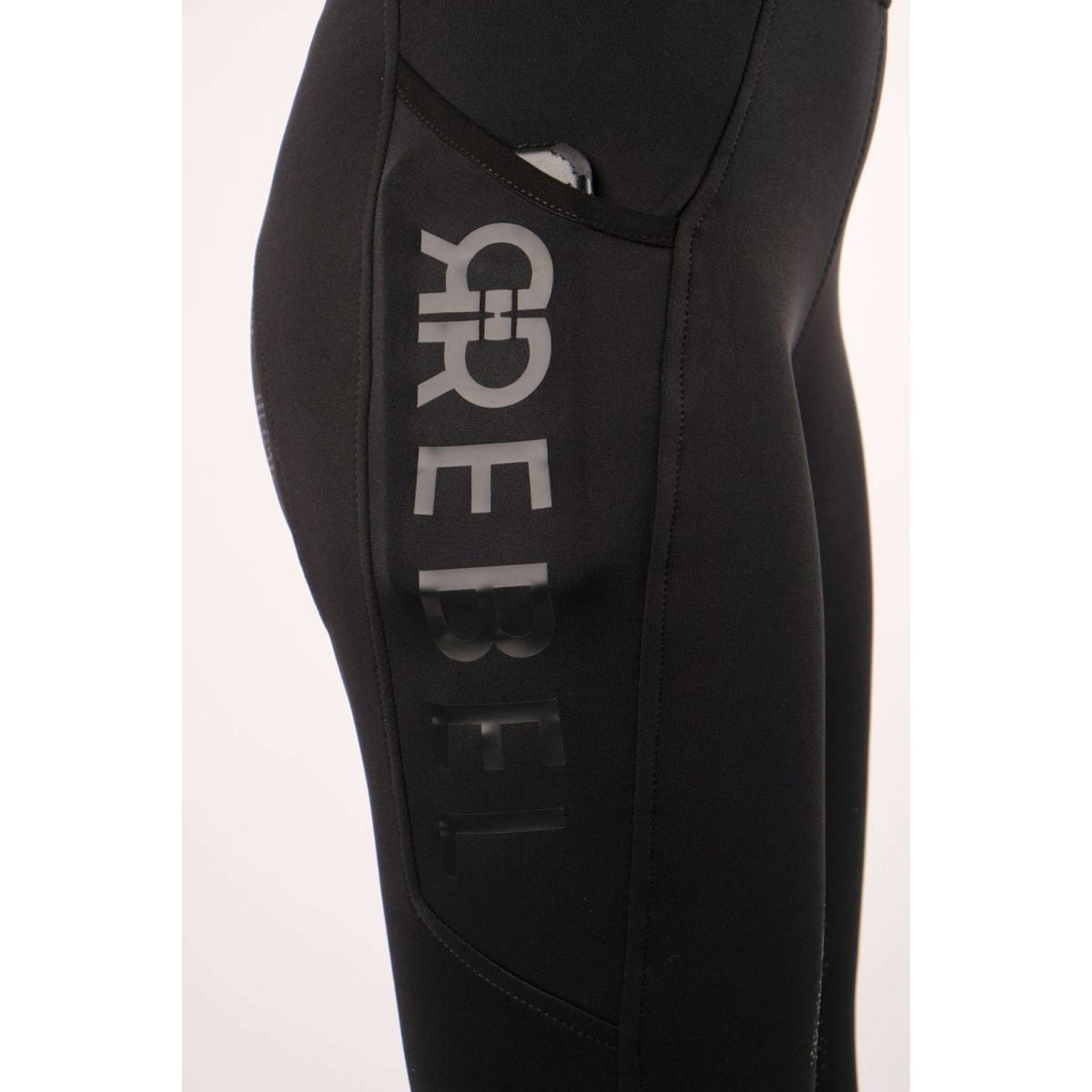 Montar Riding Legging Pull On Rosegold Full Grip Black