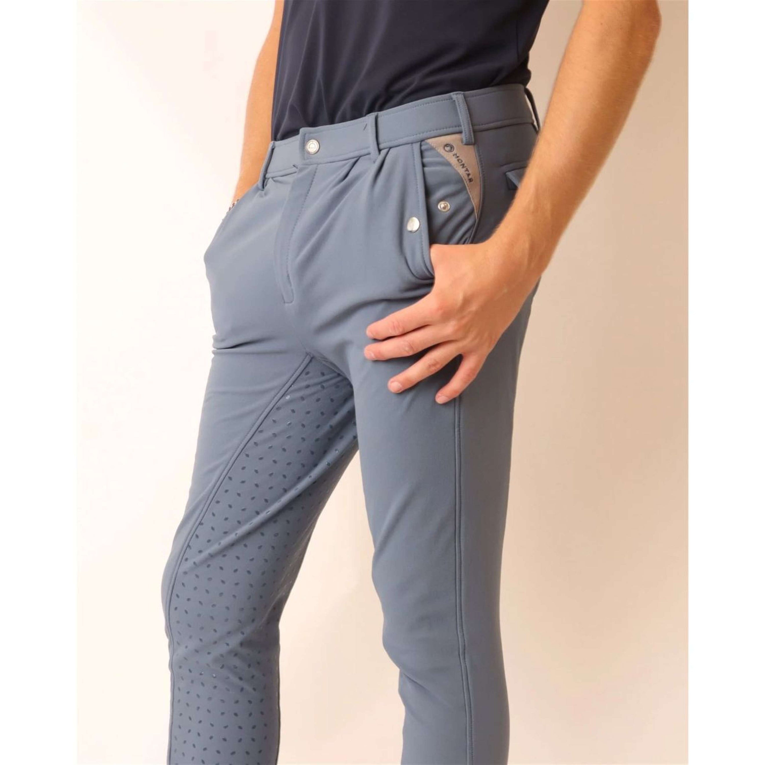 Montar Breeches Gary Full Grip Dove Blue