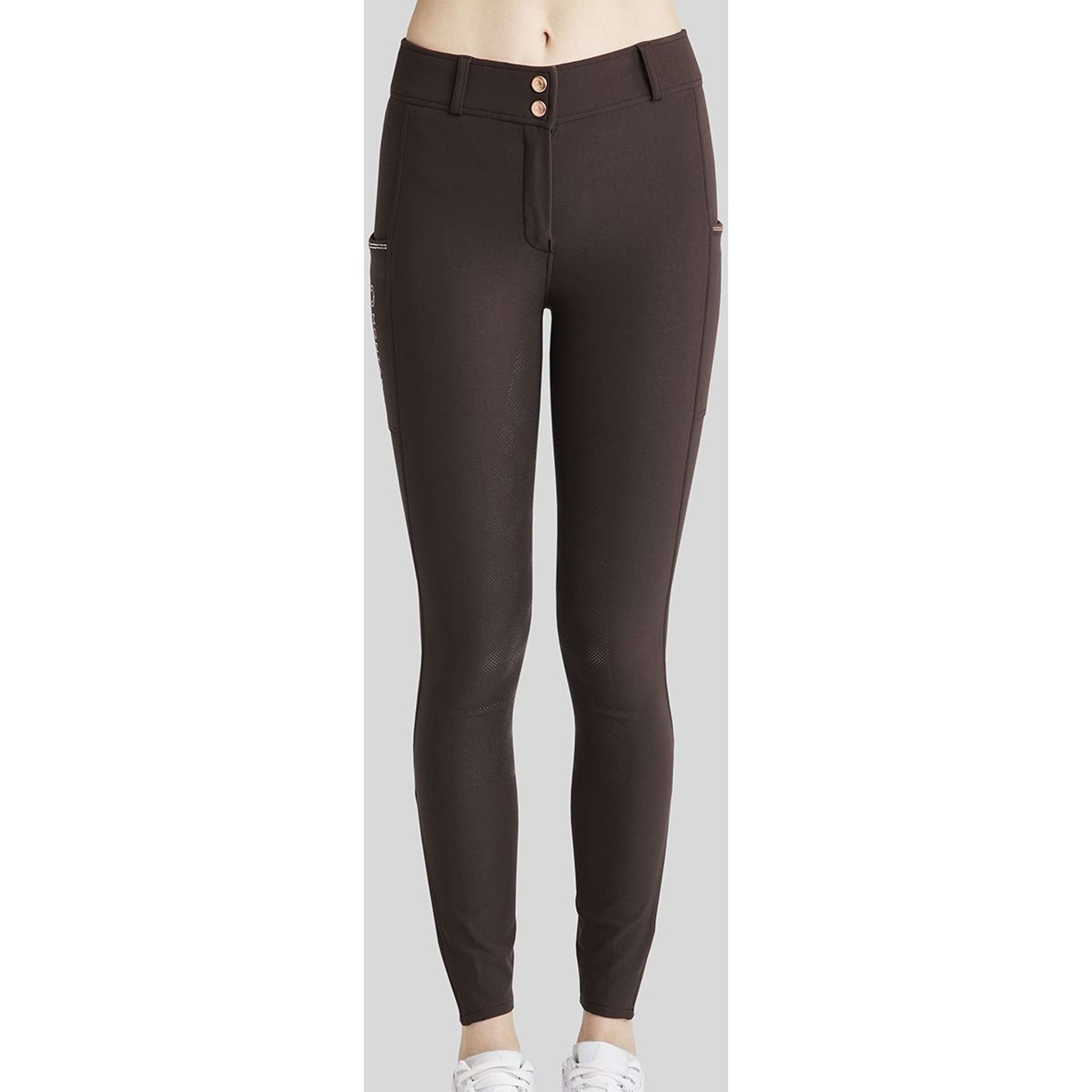 Montar Breeches MoMaddie Rosegold Crystals Full Grip Brown