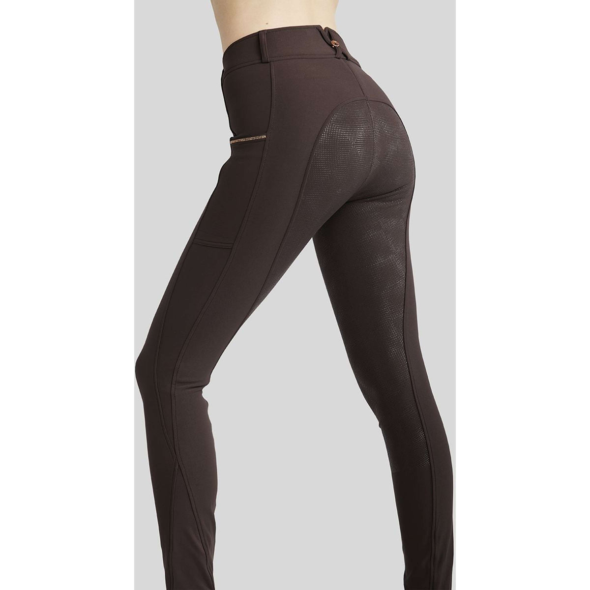 Montar Breeches MoMaddie Rosegold Crystals Full Grip Brown