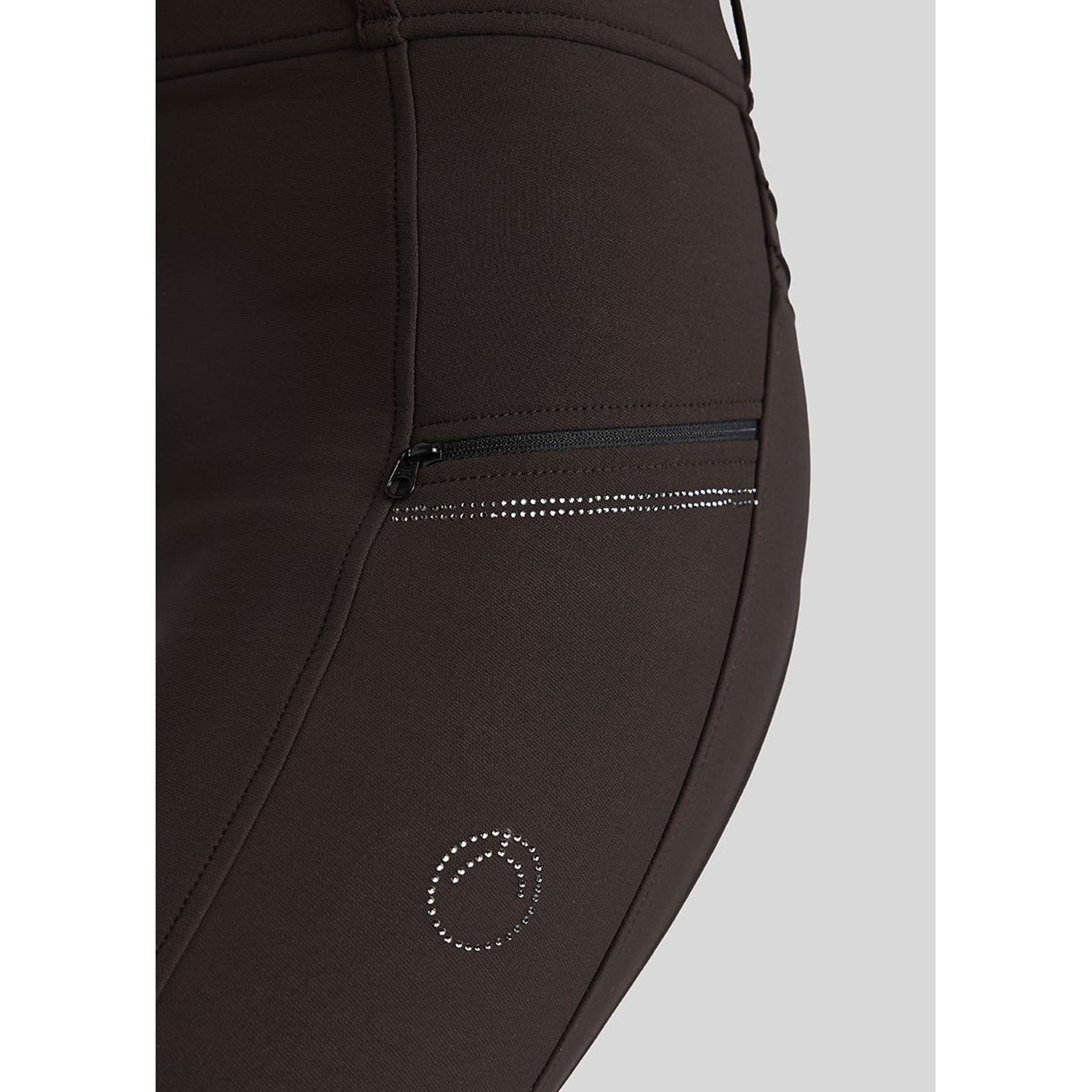 Montar Breeches MoRosie Pintucks Crystals Full Grip Brown