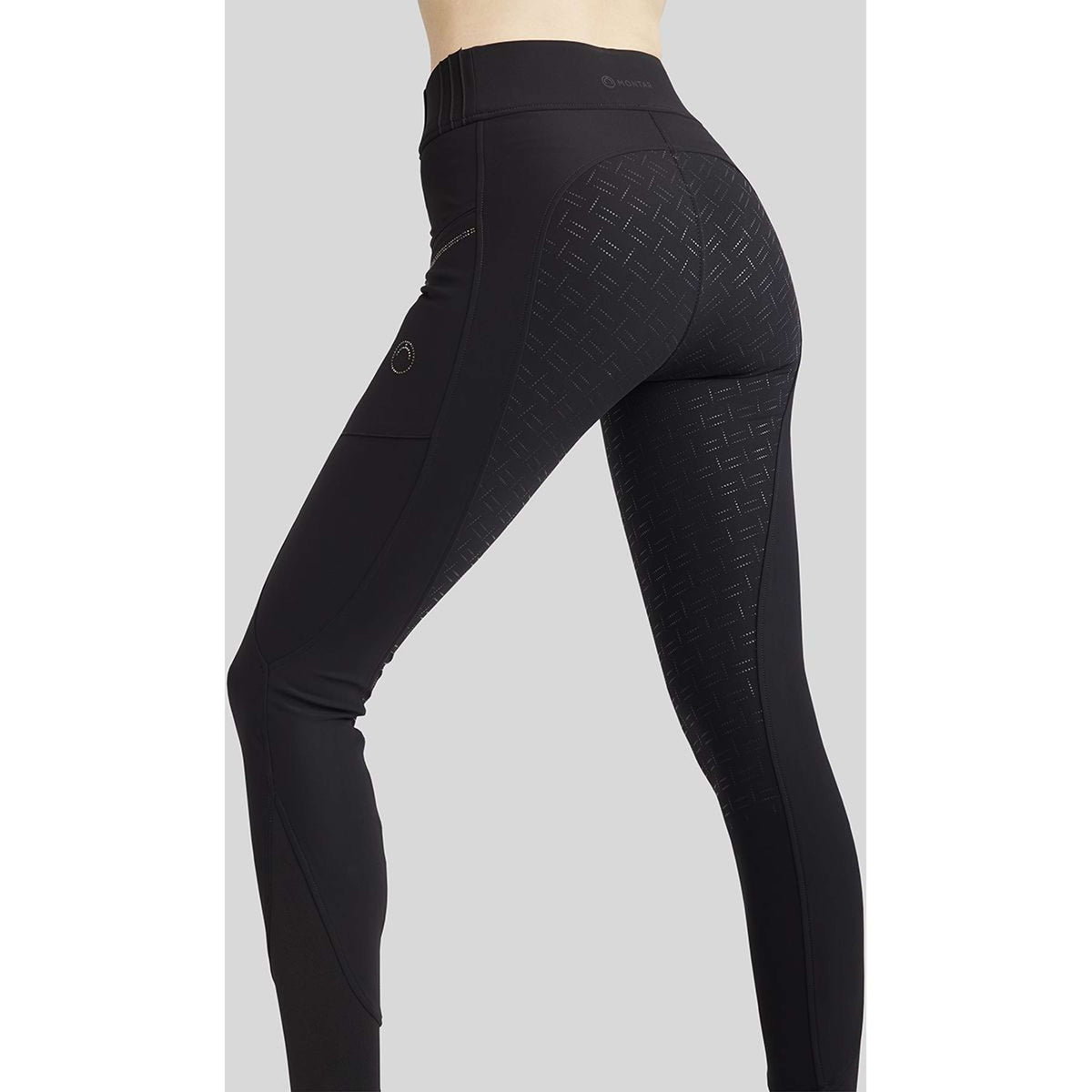 Montar Riding Legging MoRosie Pintucks Crystals Full Grip Black