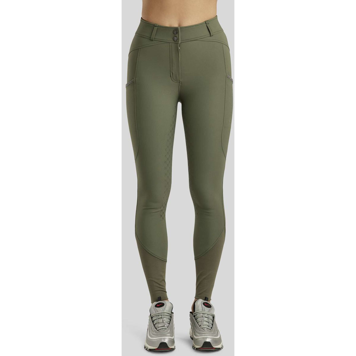 Montar Breeches MoAvina Highwaist Caviar Crystal Full Grip Pine Green