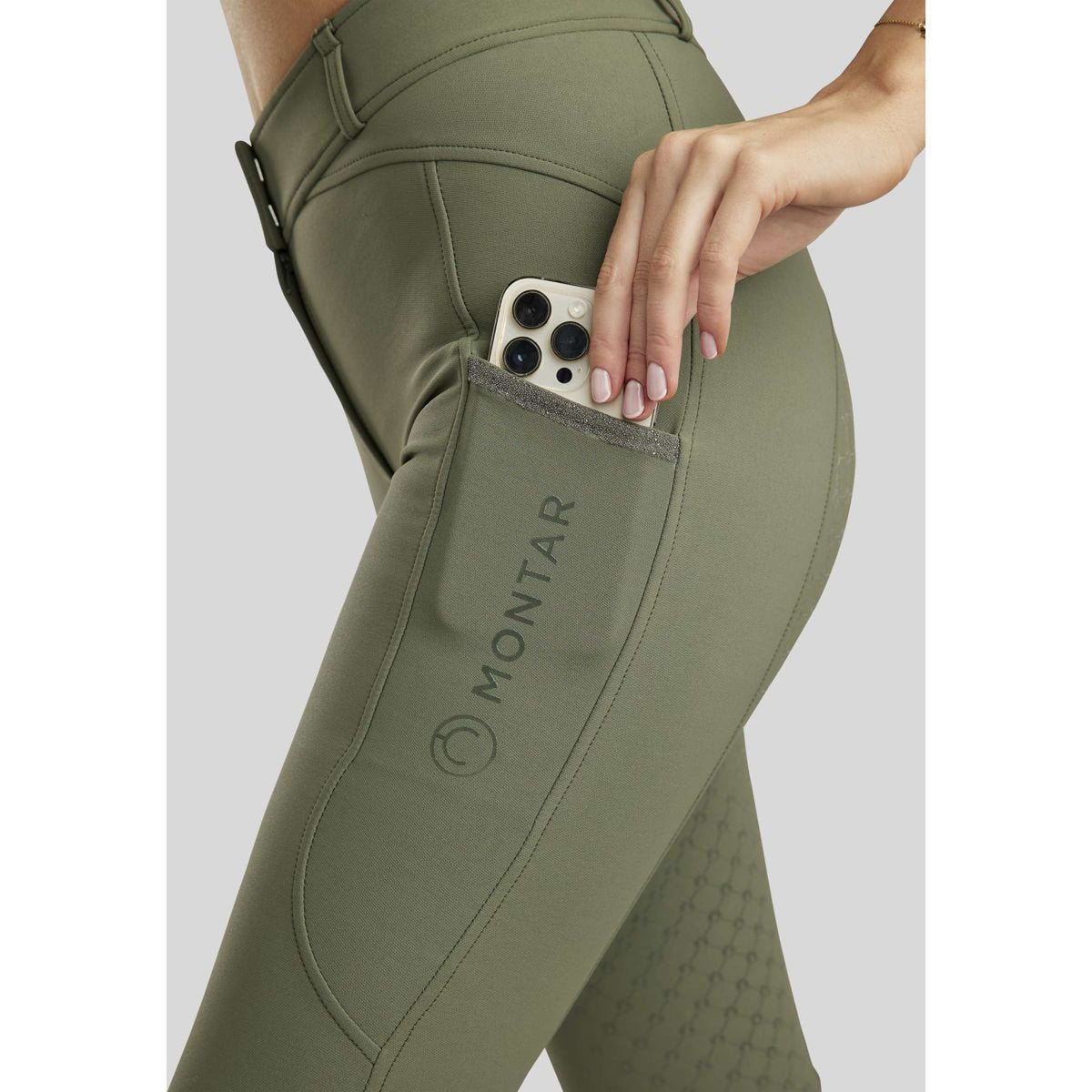 Montar Breeches MoAvina Highwaist Caviar Crystal Full Grip Pine Green