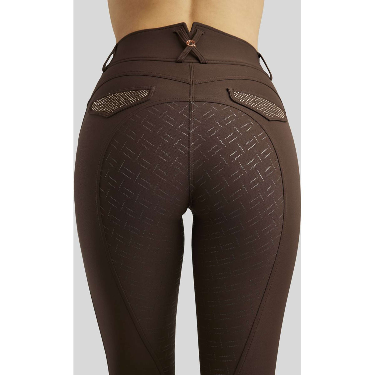 Montar Breeches Briella Rosegold Crystals Highwaist Full Grip Brown