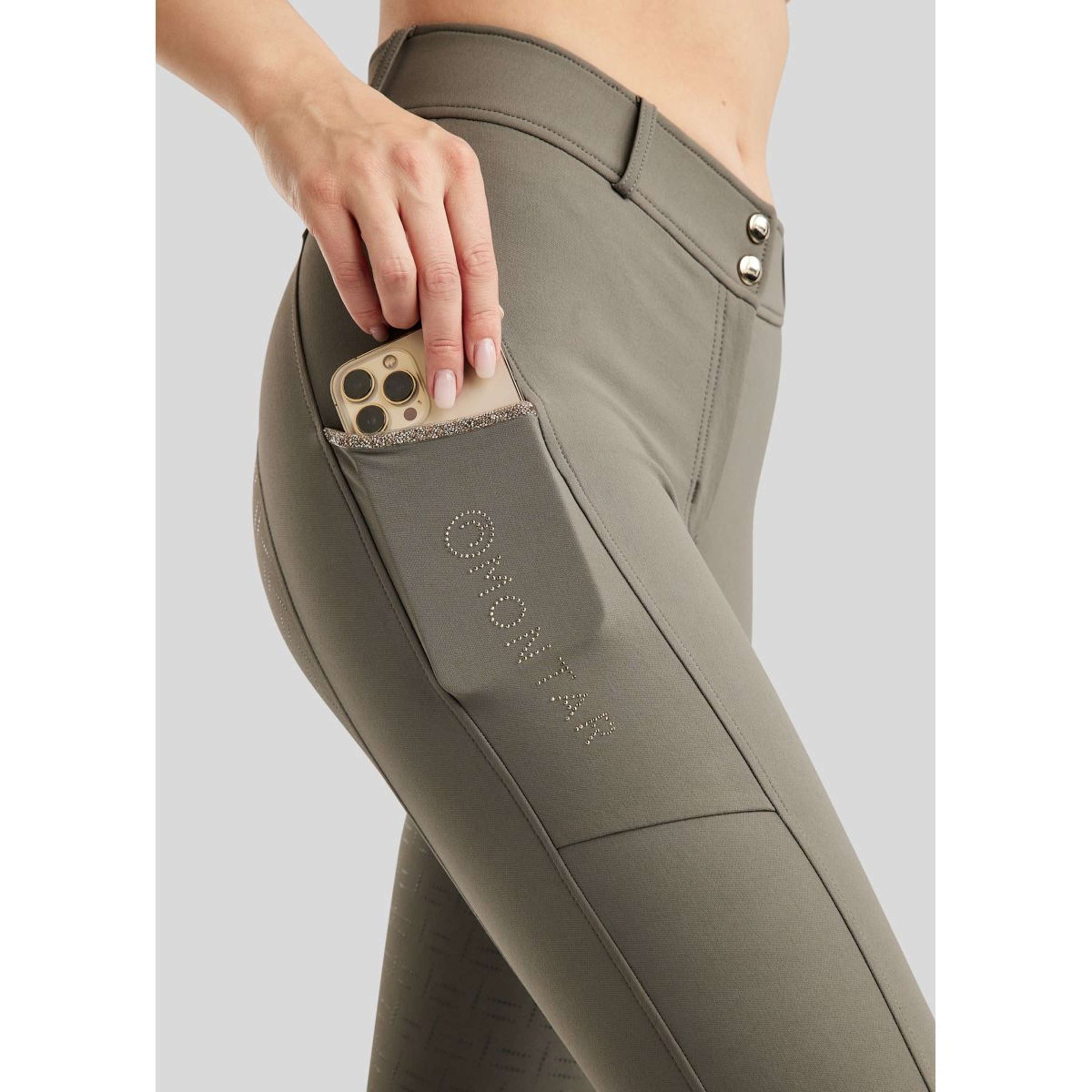Montar Breeches MoLila Champagne Crystals Full Grip Grey