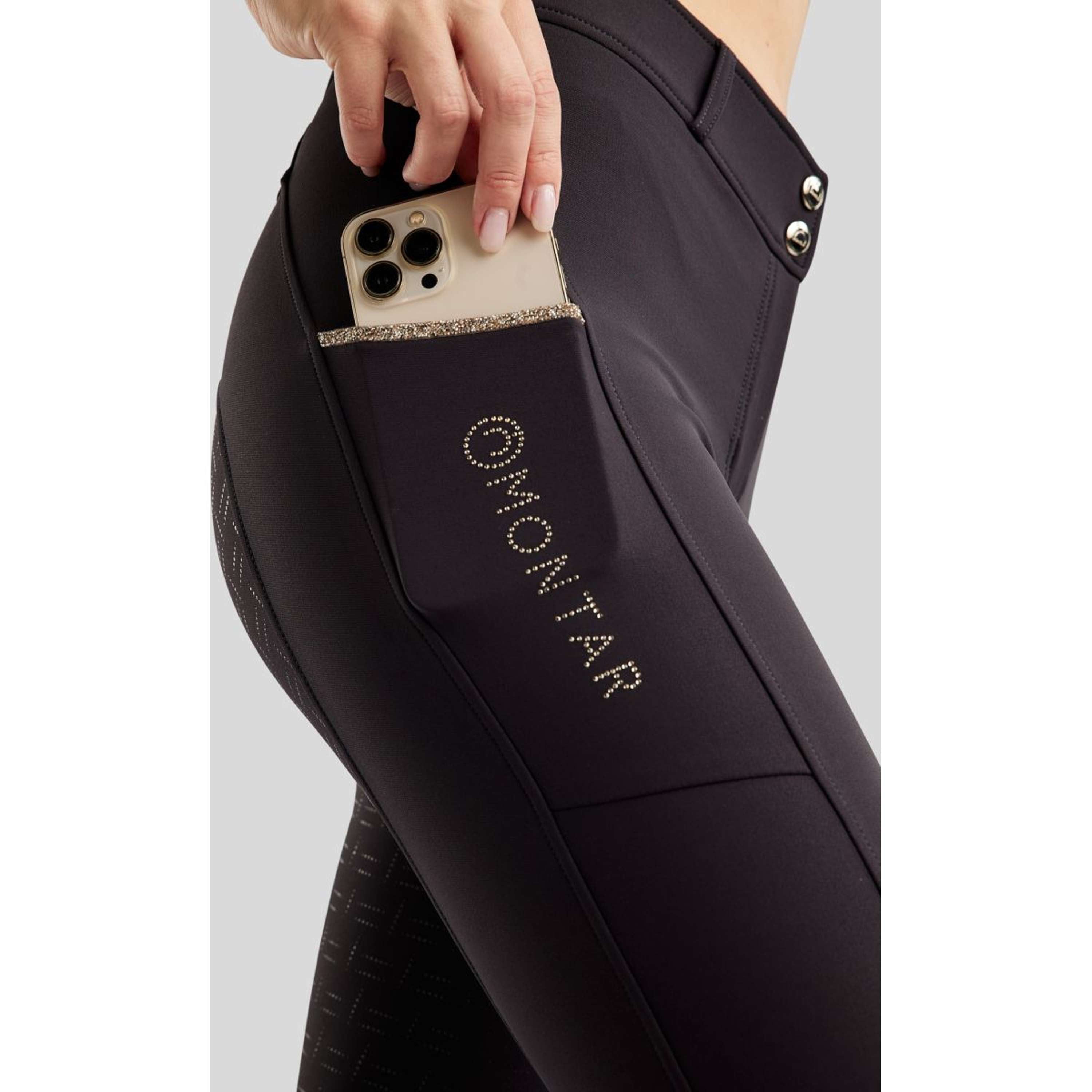 Montar Breeches MoLila Champagne Crystals Full Grip Navy
