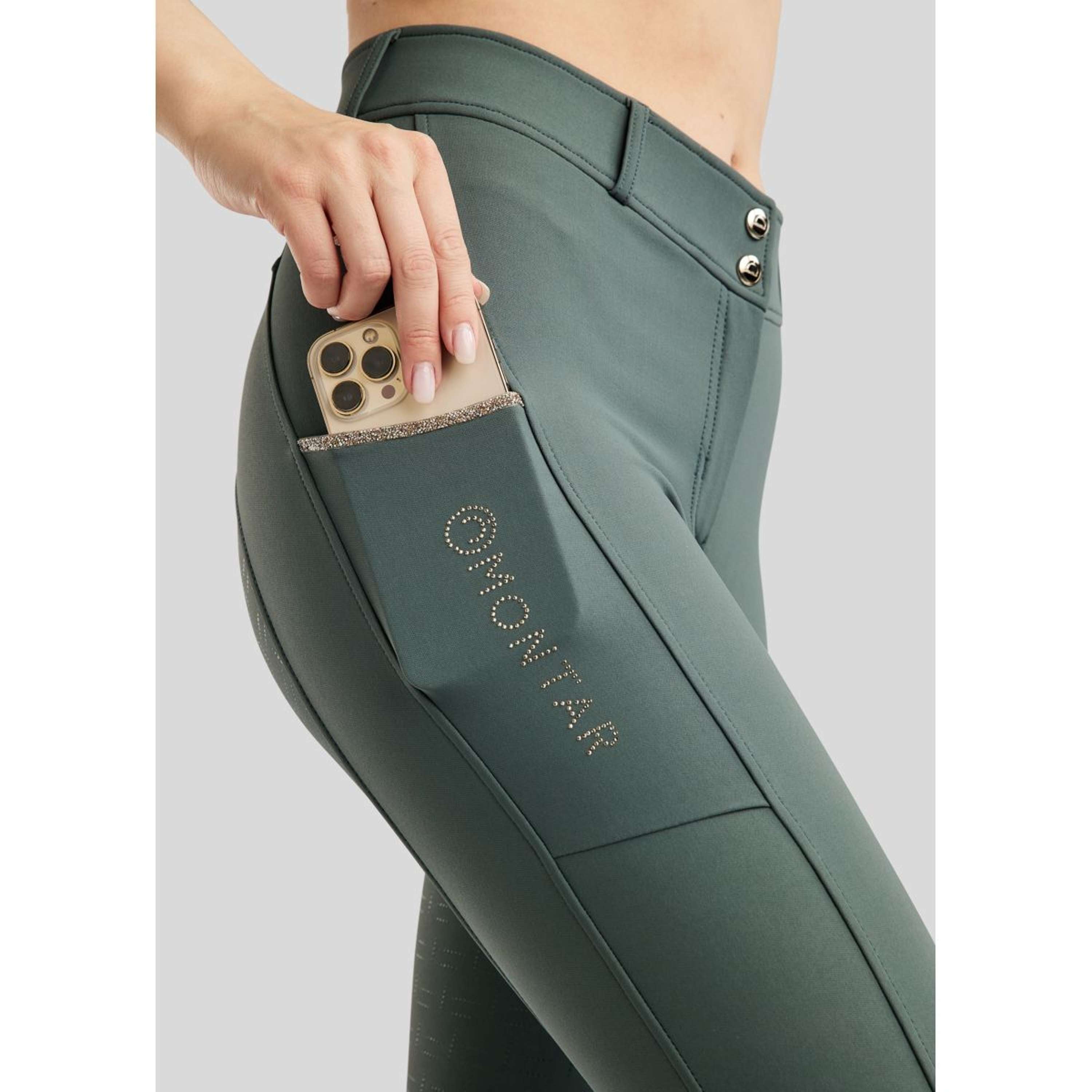 Montar Breeches MoLila Champagne Crystals Full Grip Jade