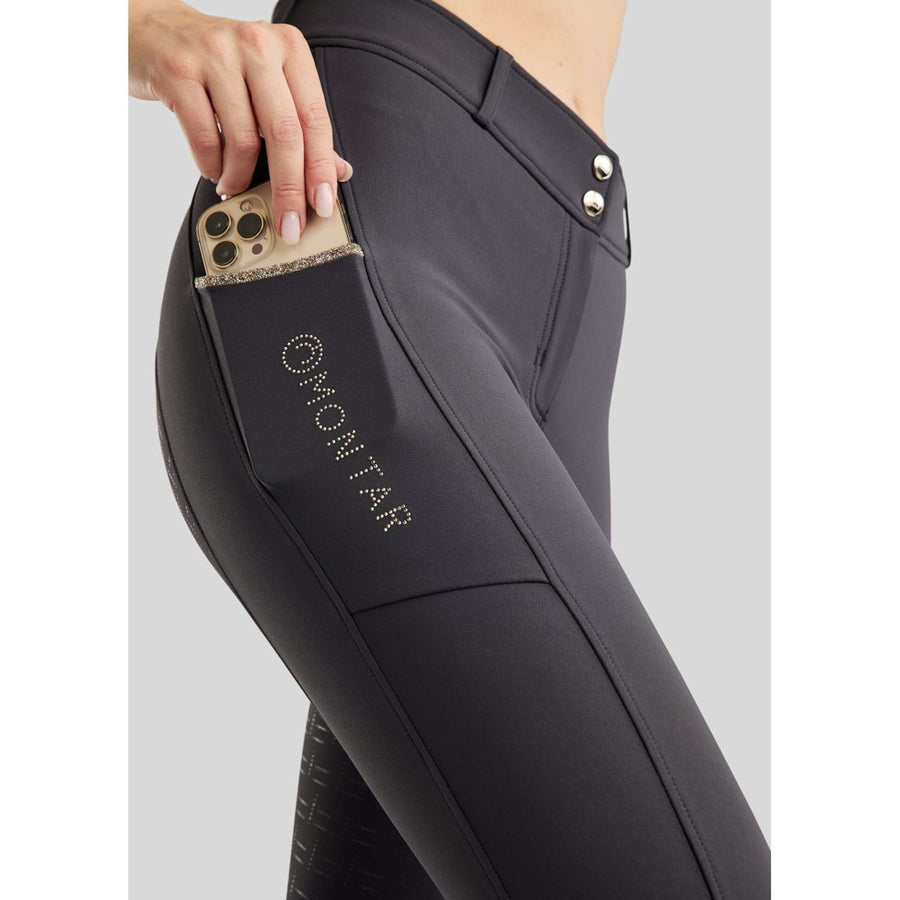 Montar Breeches MoLila Champagne Crystals Full Grip Slate Grey