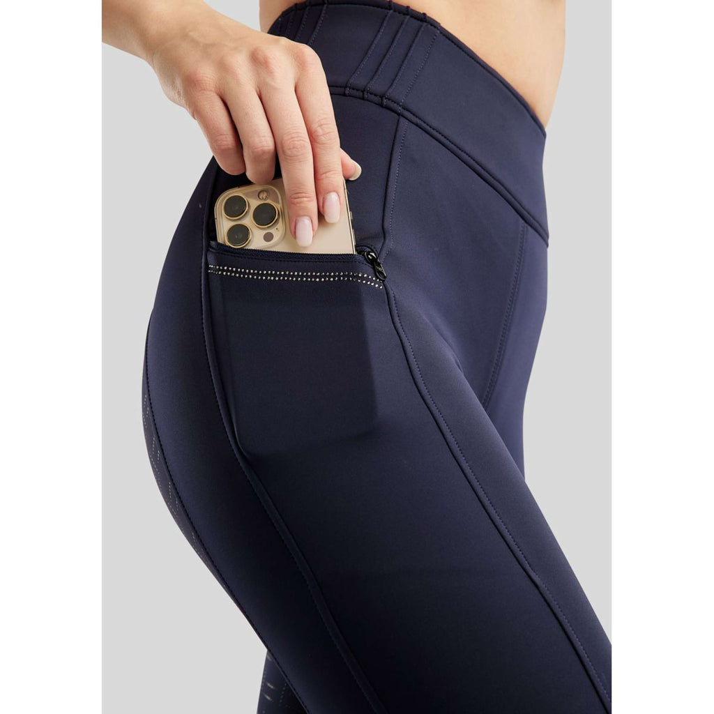 Montar Riding Legging MoPearl Pintuck Full Grip Navy
