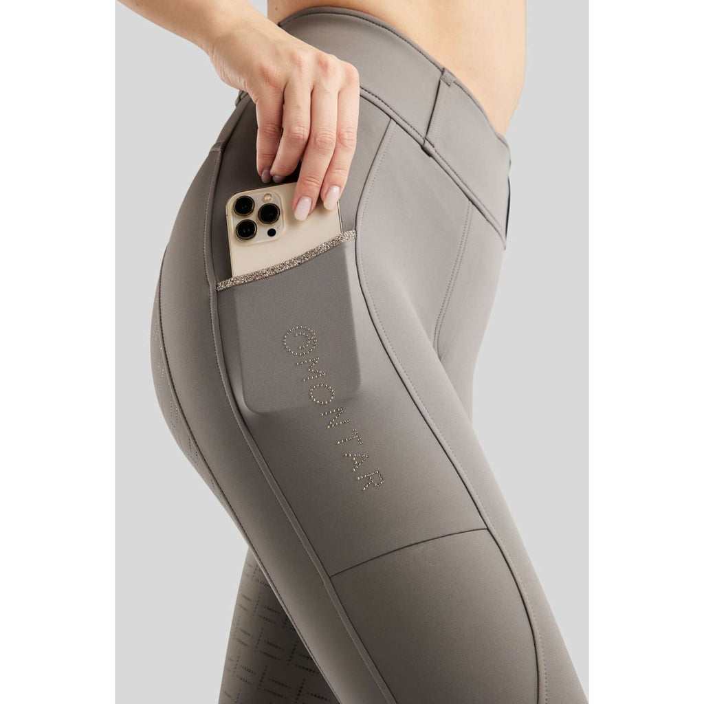 Montar Riding Legging MoLila Champagne Crystals Full Grip Grey
