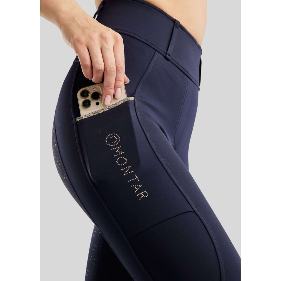 Montar Riding Legging MoLila Champagne Crystals Full Grip Navy
