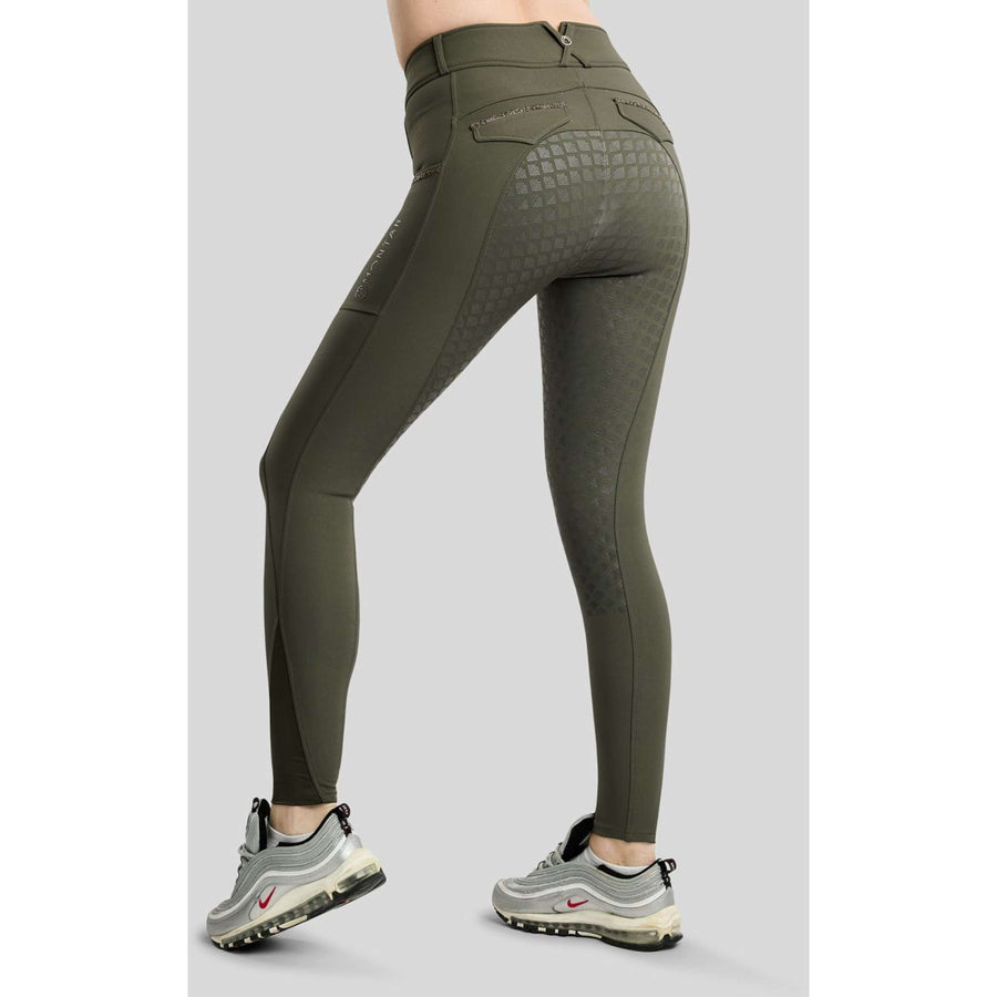 Montar Breeches MoVeronica Golden Quartz Full Grip Forest Green