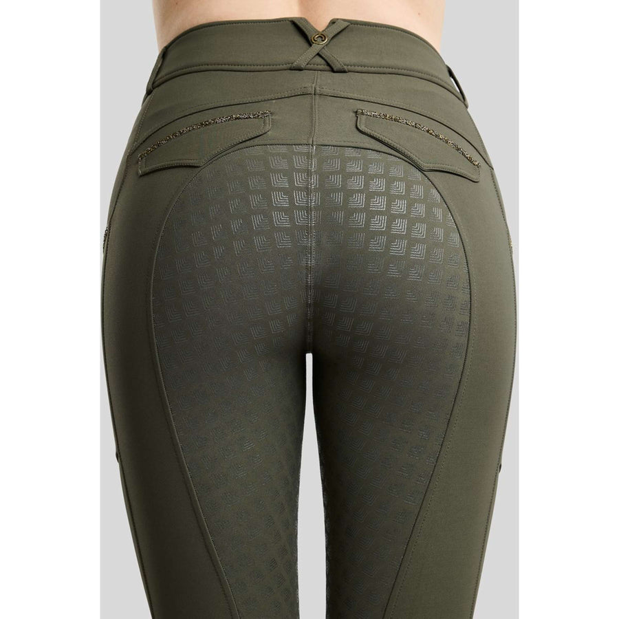 Montar Breeches MoVeronica Golden Quartz Full Grip Forest Green