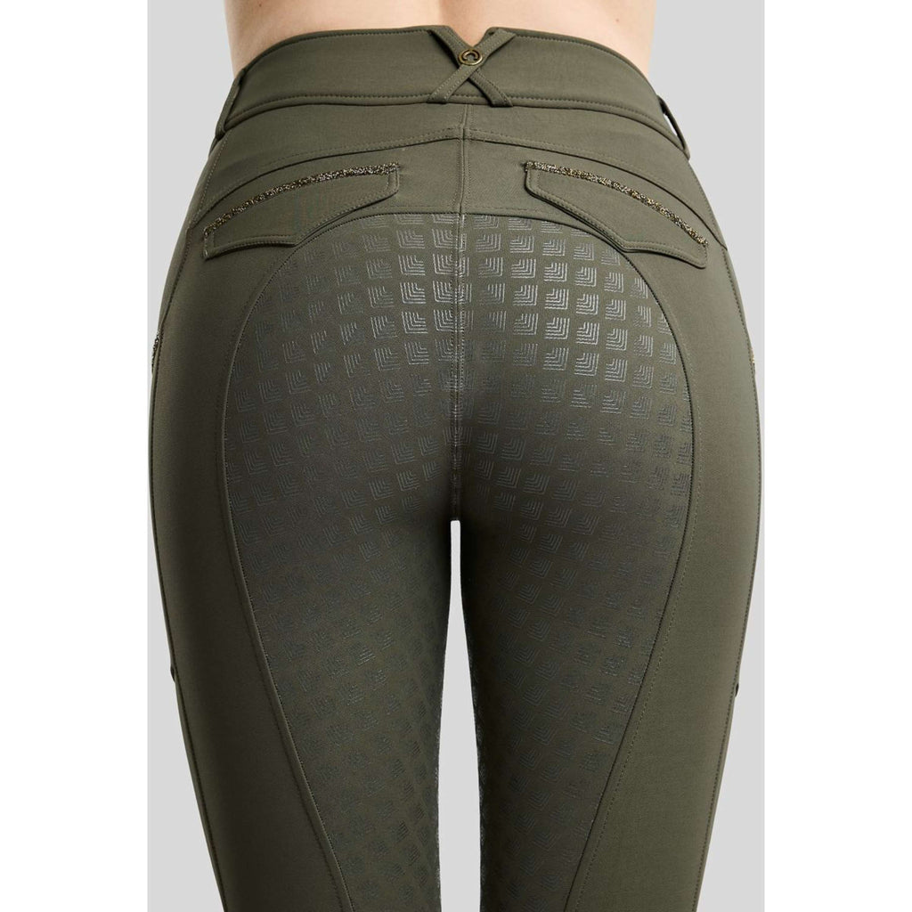 Montar Breeches MoVeronica Golden Quartz Full Grip Forest Green