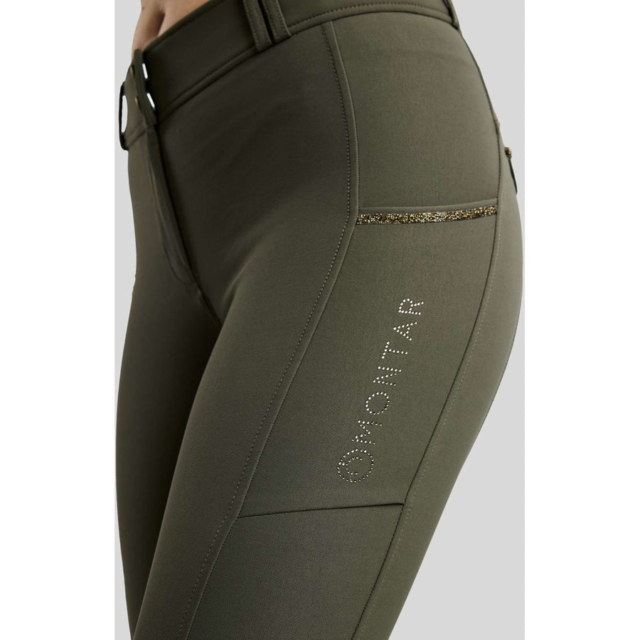 Montar Breeches MoVeronica Golden Quartz Full Grip Forest Green