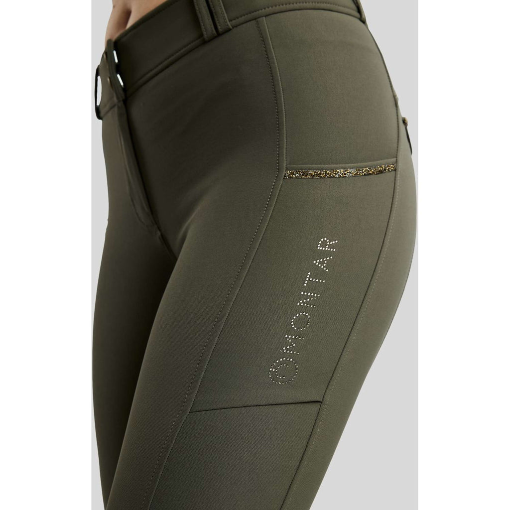 Montar Breeches MoVeronica Golden Quartz Full Grip Forest Green