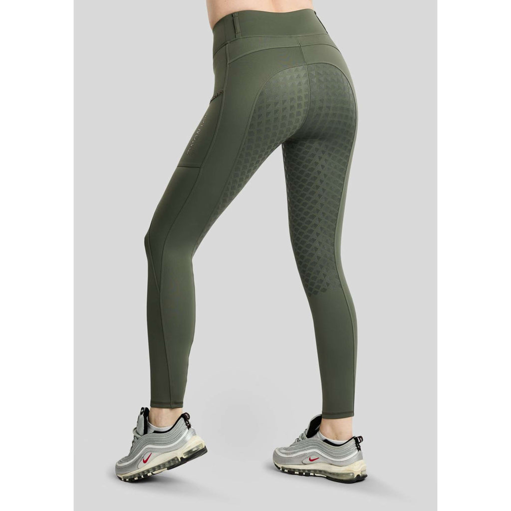 Montar Thermo Riding Leggings MoVeronica Golden Quartz Full Grip Forest Green