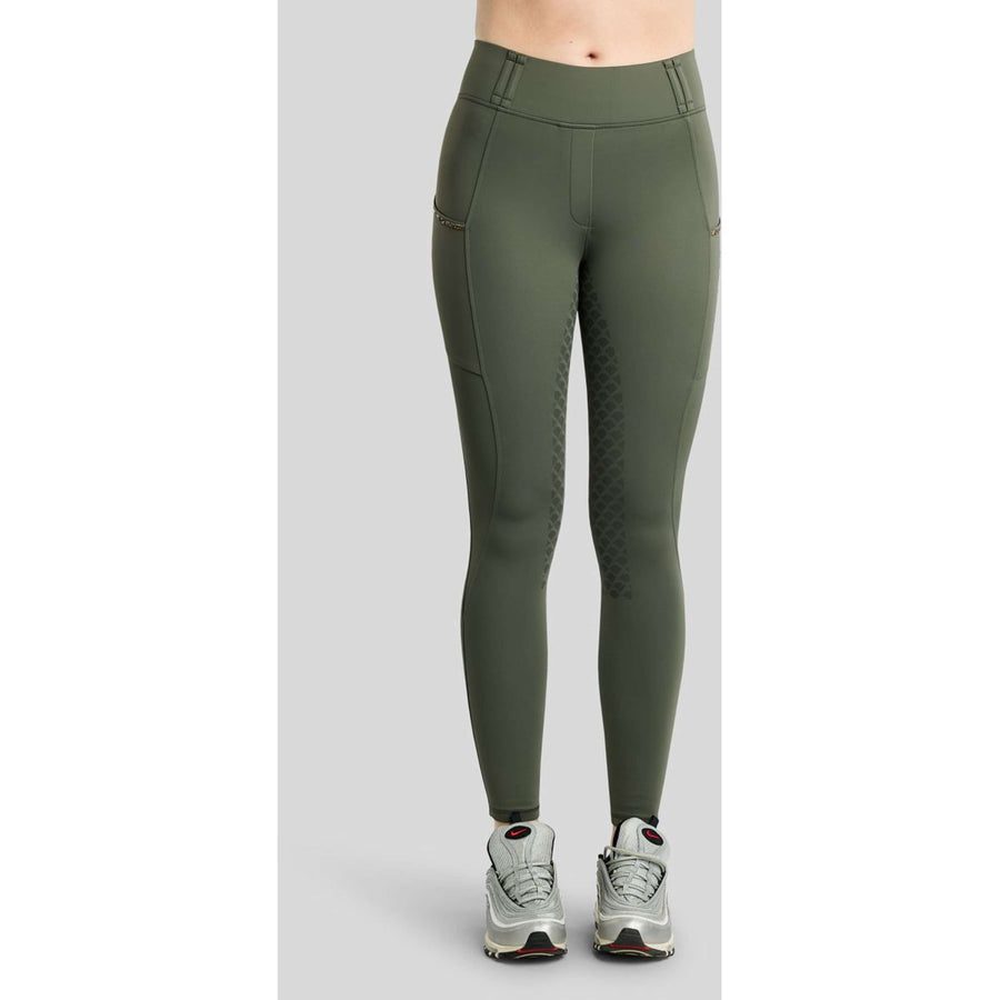 Montar Thermo Riding Leggings MoVeronica Golden Quartz Full Grip Forest Green