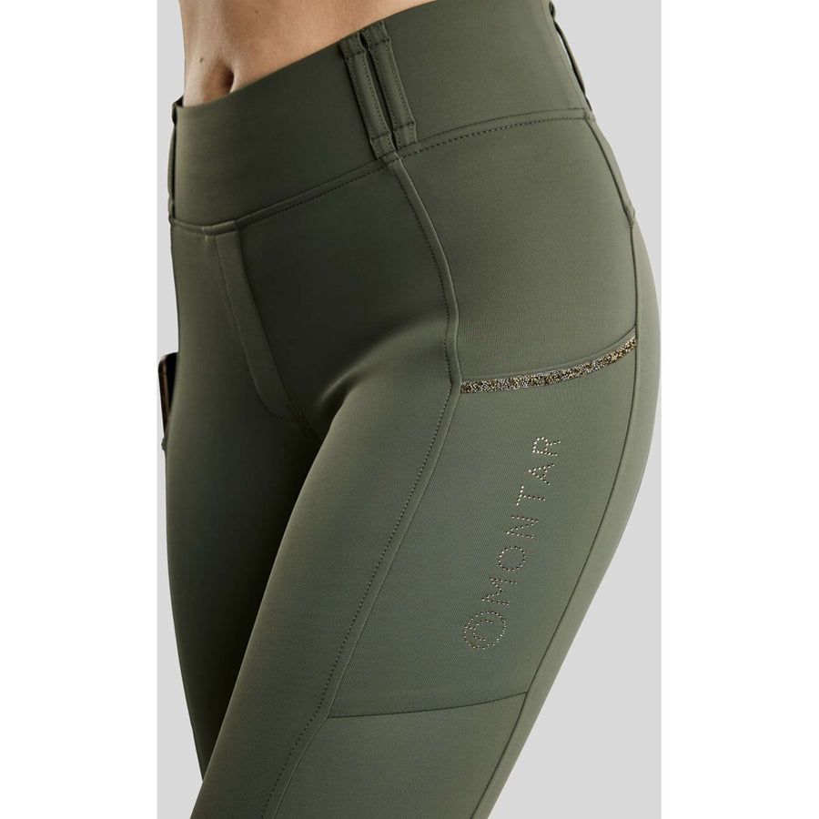 Montar Thermo Riding Leggings MoVeronica Golden Quartz Full Grip Forest Green