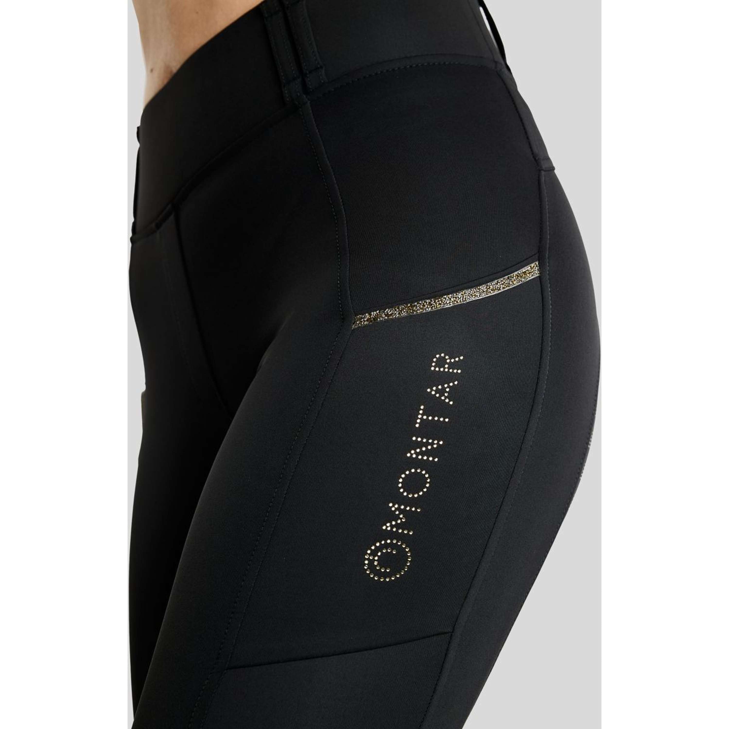 Montar Thermo Riding Leggings MoVeronica Golden Quartz Full Grip Black