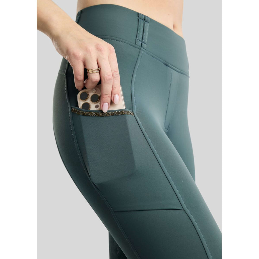 Montar Thermo Riding Leggings MoVeronica Golden Quartz Full Grip Dark Slate