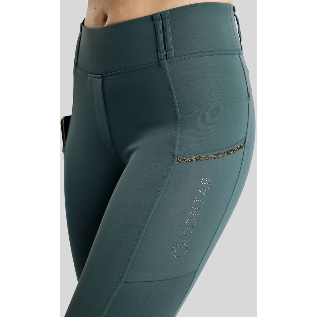 Montar Thermo Riding Leggings MoVeronica Golden Quartz Full Grip Dark Slate
