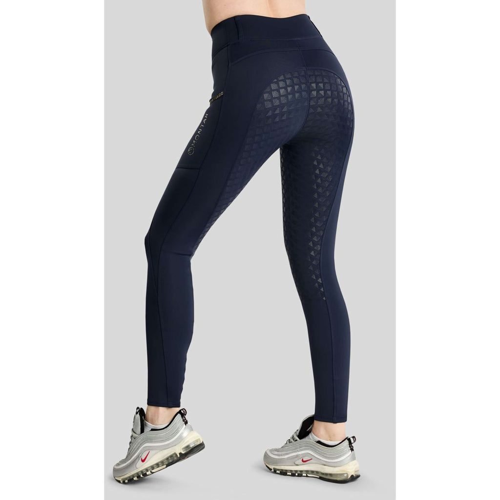 Montar Thermo Riding Leggings MoVeronica Golden Quartz Full Grip Navy