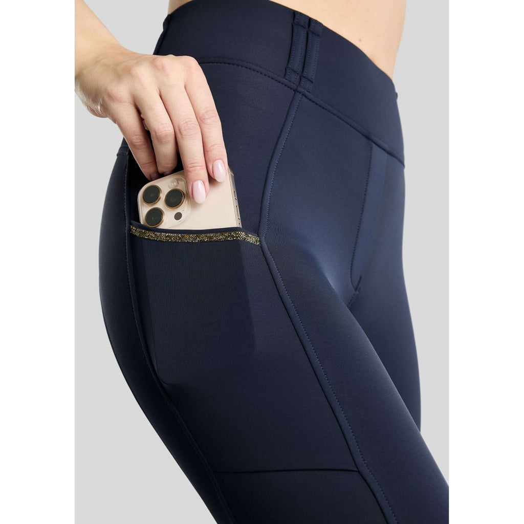 Montar Thermo Riding Leggings MoVeronica Golden Quartz Full Grip Navy