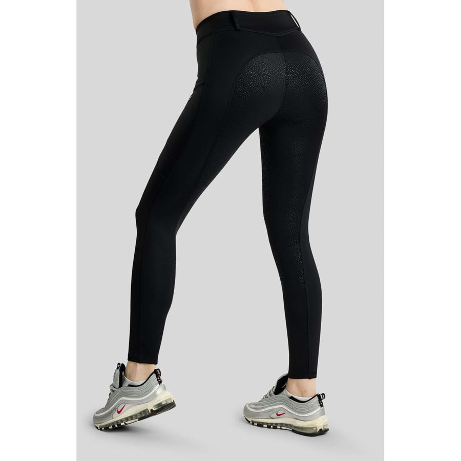 Montar Thermo Riding Leggings MoAddie Hybrid Gun Metal Logo Full Grip Black